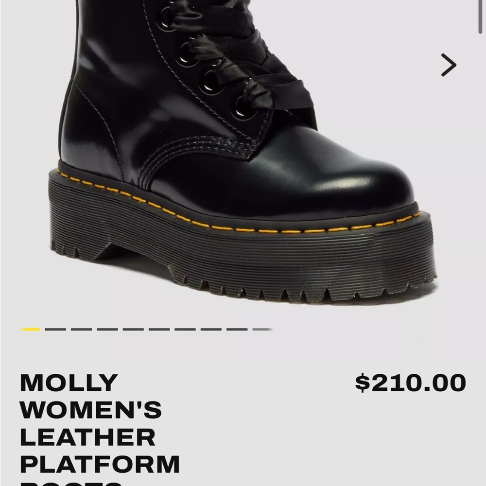 Dr. Martens “Molly” Black Leather Combat Boots